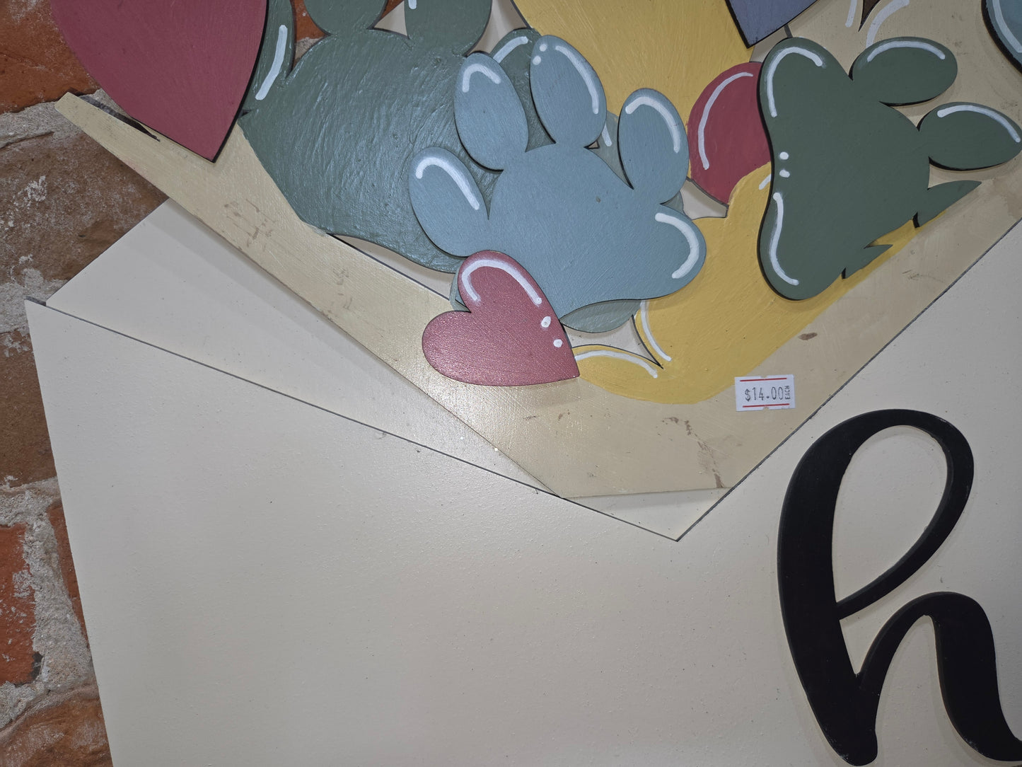 Paw Print Dog Cat Pastel Insert for Envelope Door Sign *sign sold seperately* EI5