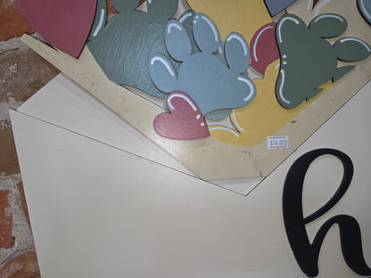 Paw Print Dog Cat Pastel Insert for Envelope Door Sign *sign sold seperately* EI5