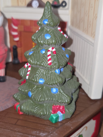 Vintage Ceramic December 26th Dancing Santa Mrs Claus made from Scioto Molds 1983 AS IS No Music Box