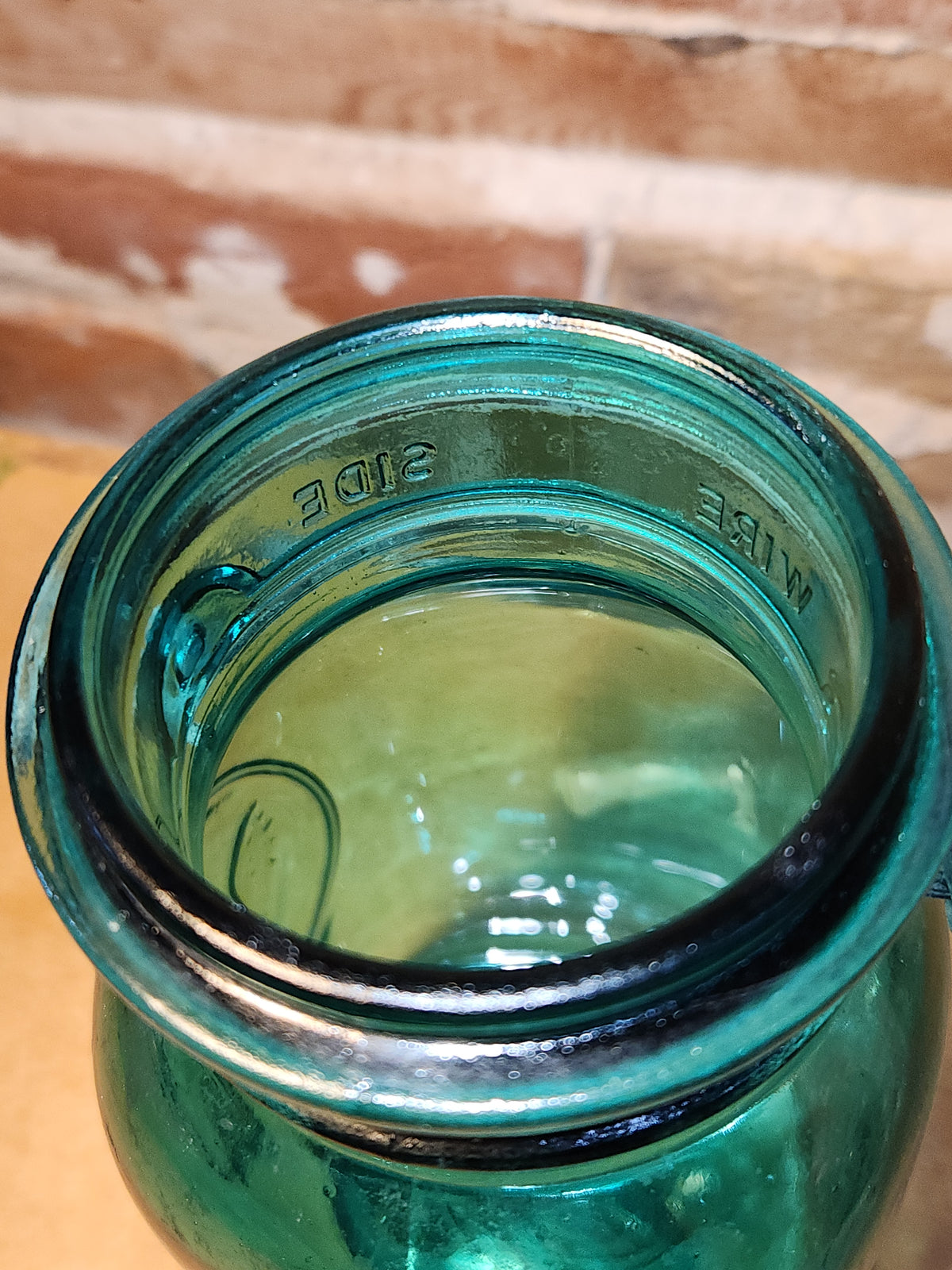 Vintage Ball Ideal Green Blue Teal Jar Bicentennial Eagle Wire Seal jar2
