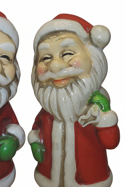 Vintage Chalkware Santa Figurines Set of 2 Made in Japan cw2
