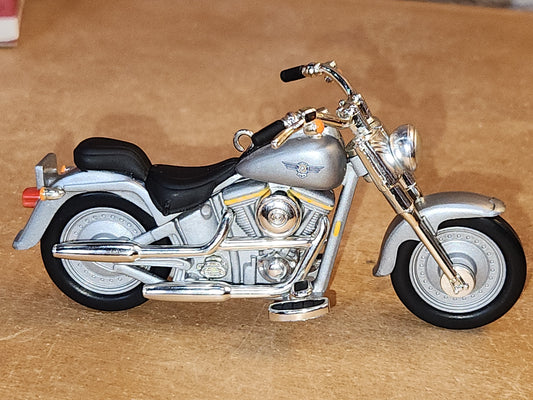 Vintage Hallmark Keepsake Ornament Harley Davidson Fat Boy with Box #2 Motorcycle Milestones Series 2000 ho71