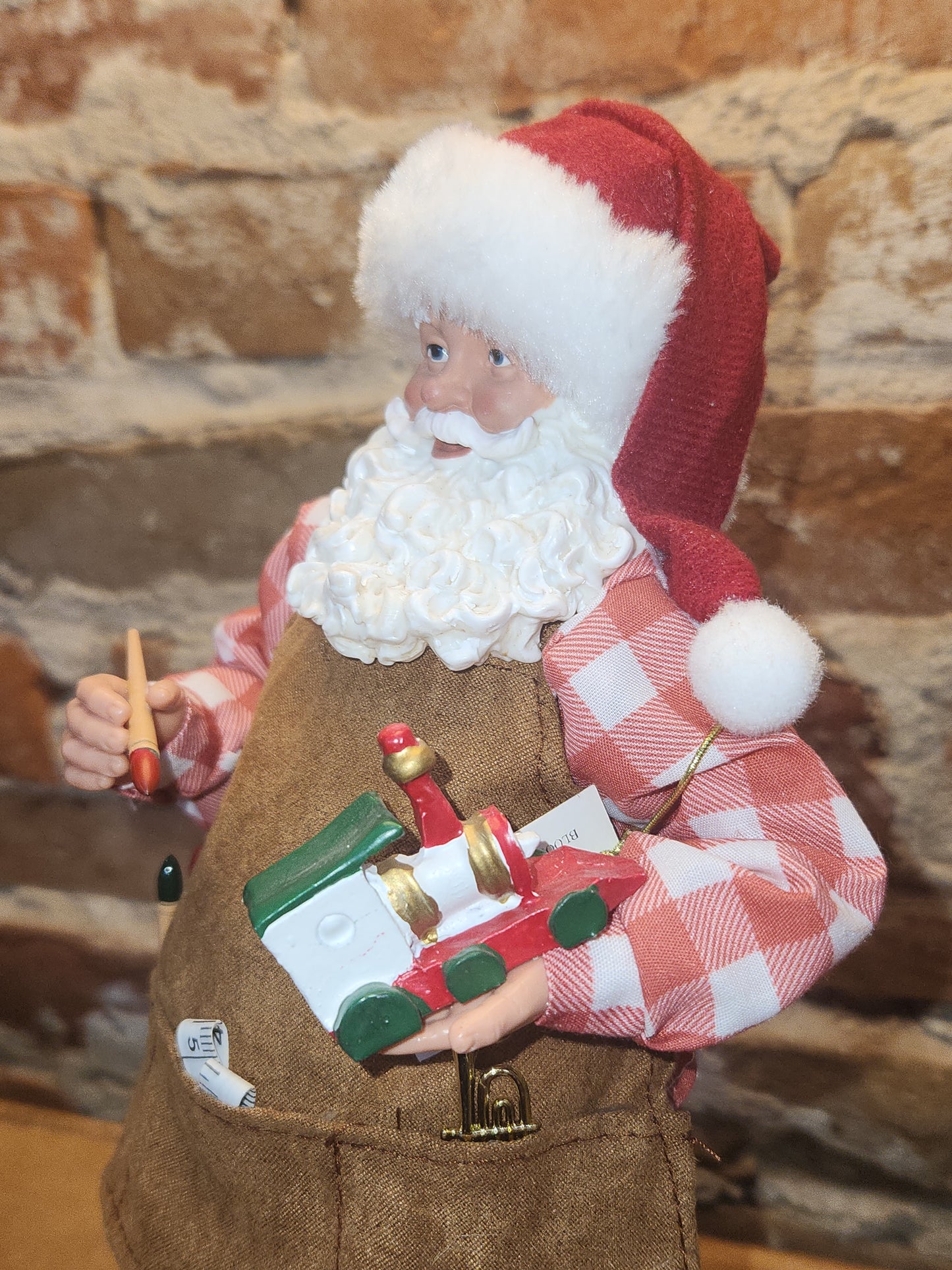 Roman Collectible Santa Making a Train at Santa's Workshop sf5