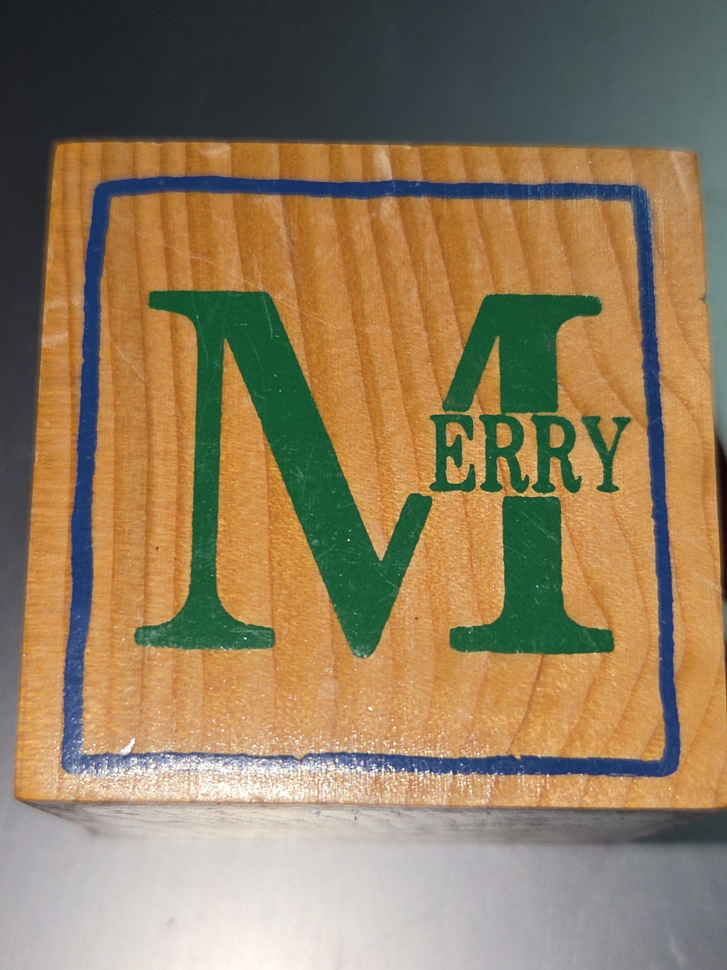 Vintage Hallmark Cards Christmas Ornament Wood Block 1987