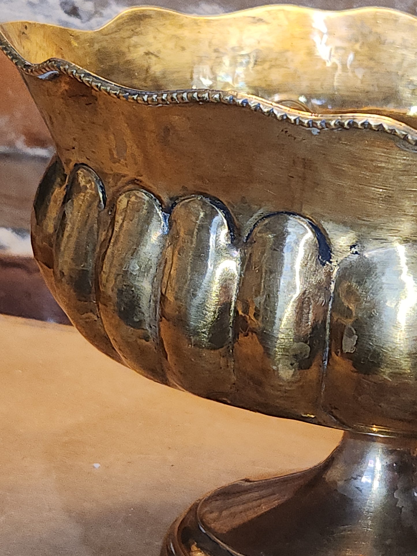 Vintage Brass Compote Bowl Made in India br8