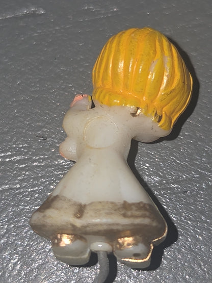 Vintage Miniature Christmas Floral Picks Snowman Santa Angel Set if 4 vc9