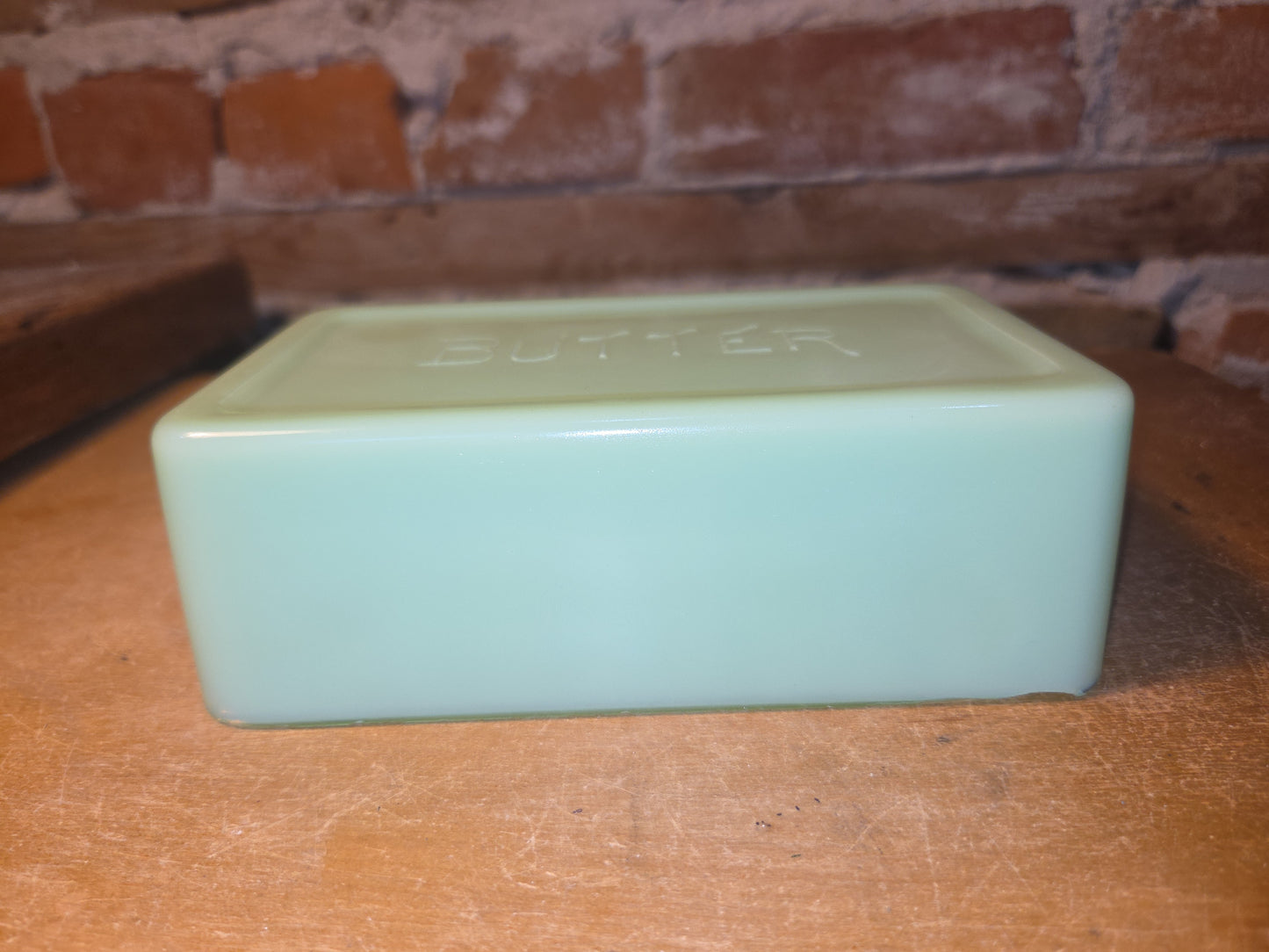 Vintage Uranium Jadeite Jeannette Butter Cover Only AS IS Chips vug66