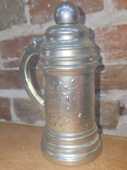 Vintage Avon After Shave Silver Beer Stein Bottle Blue Blazer As Is Paintloss EMPTY