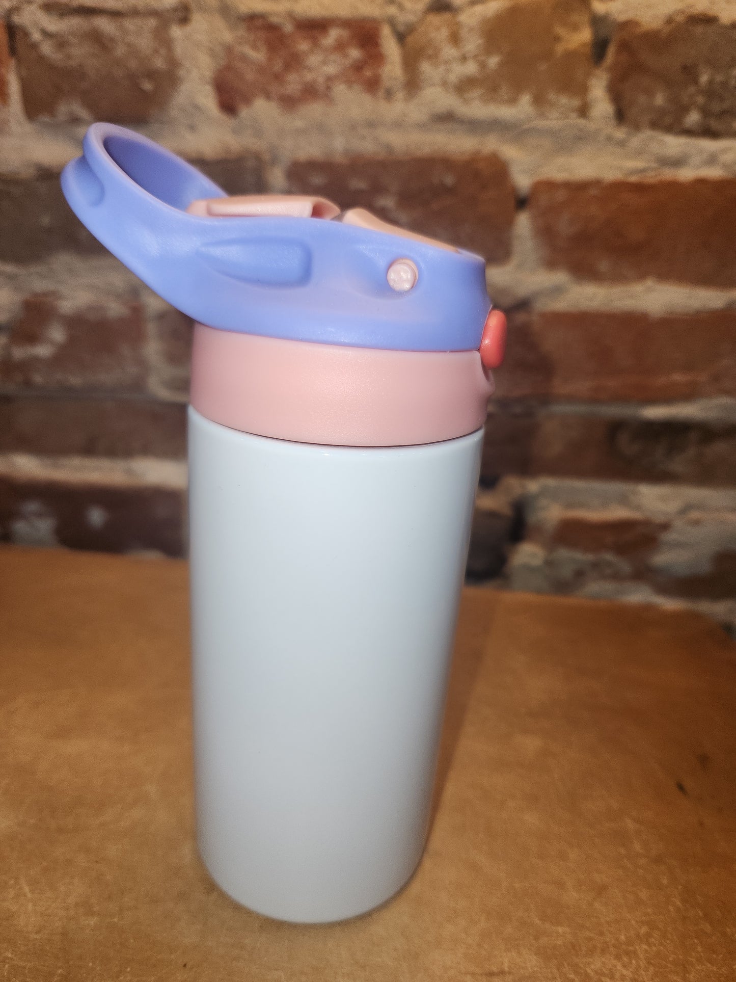 Custom Order Kid's 12 oz Tumbler with Pink and Lavender Flip Top Lid