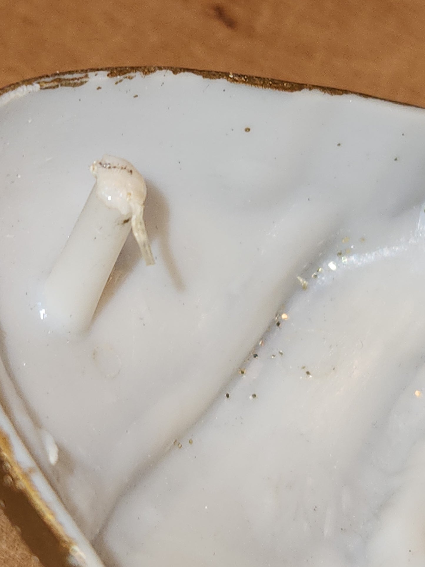 Vintage Gold Glitter Molded Plastic Santa Head Ornament Light Illumination sa11