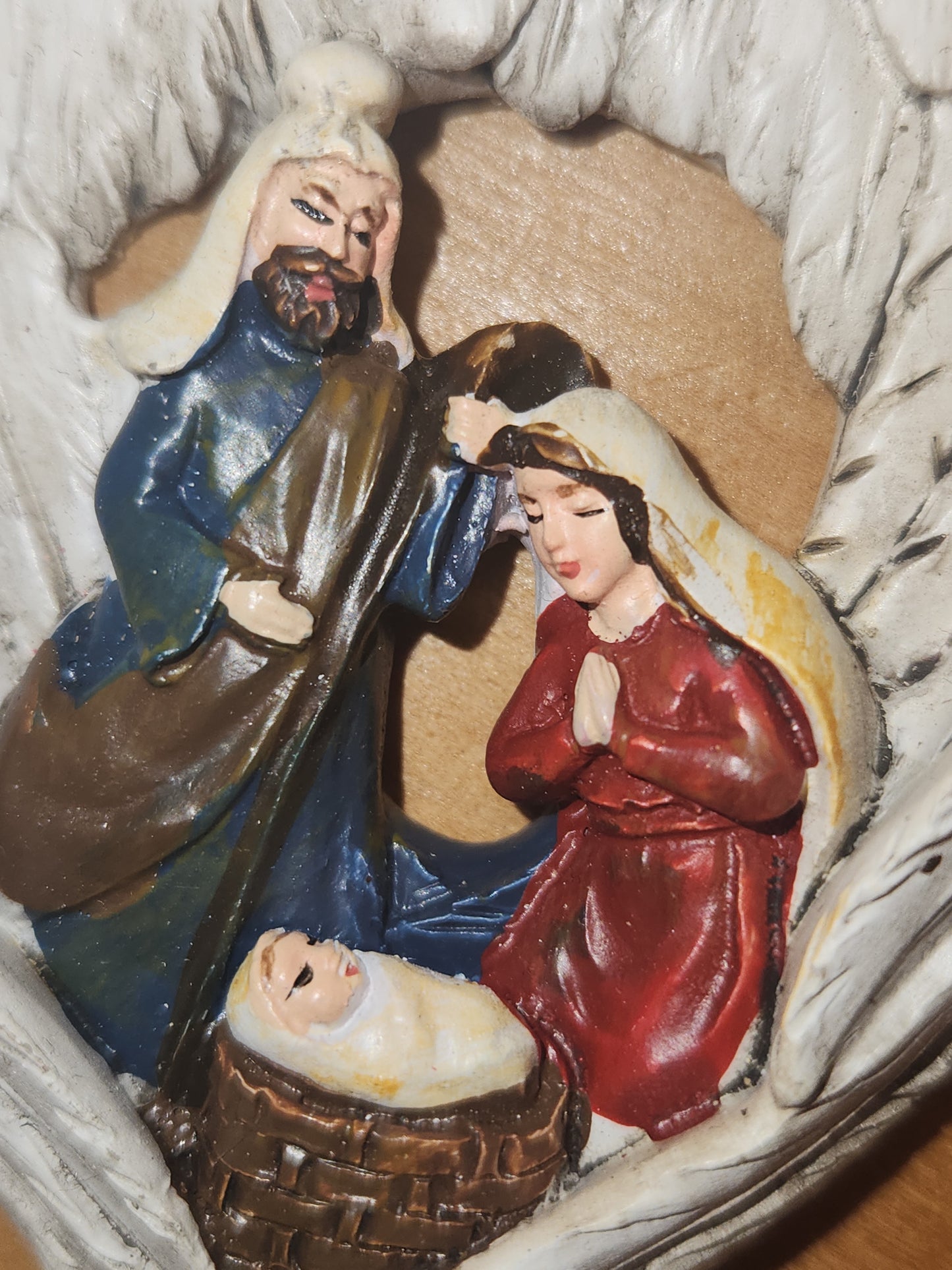 Holy Family, Nativity Scene in Angels Wings Ornament no9