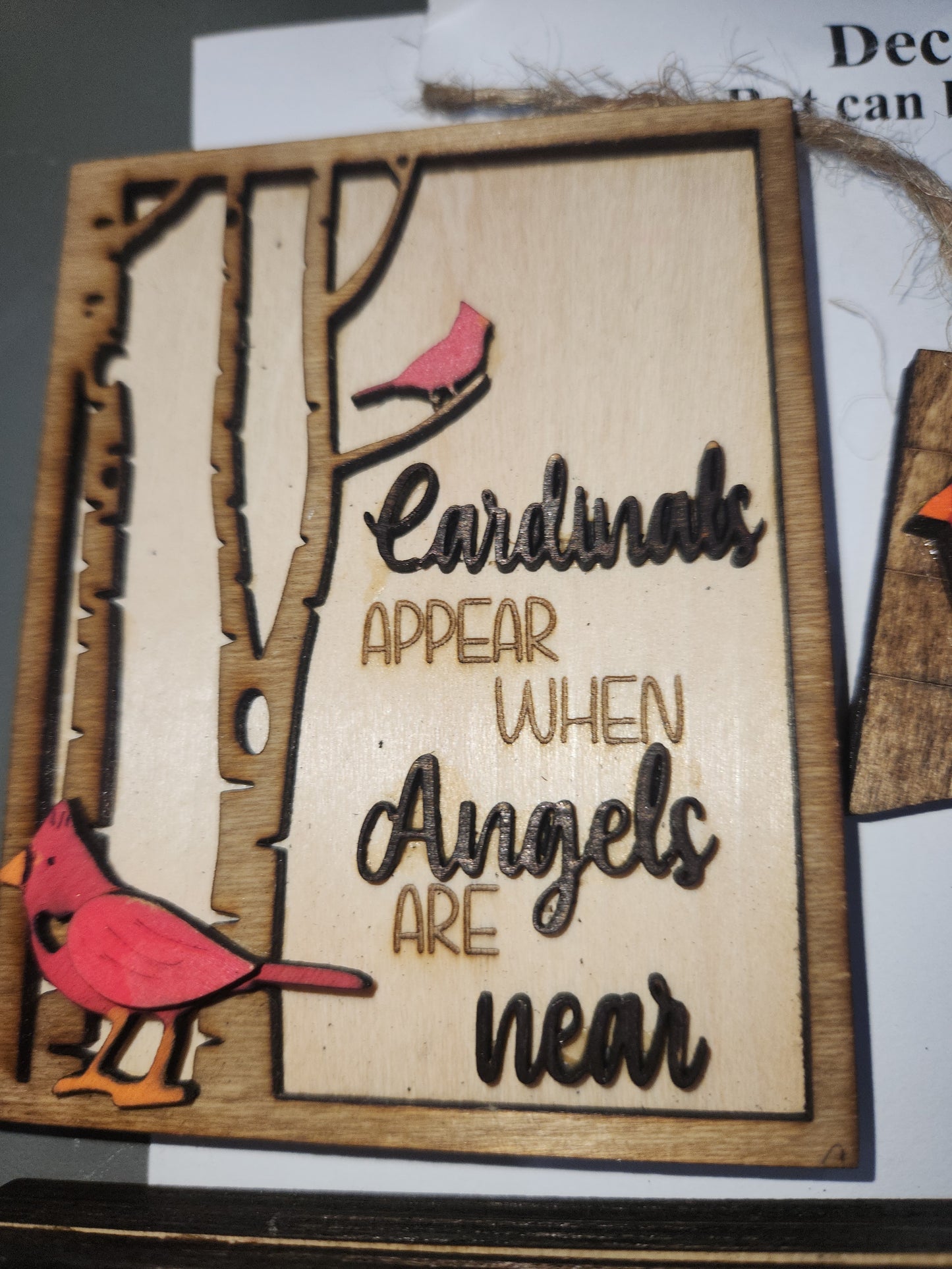 Tier Tray Decorations Handcrafter Cardinal Memorial Memory Angels ttc3
