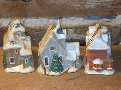 Vintage Village Light Covers House Church Toy Shoppe Plastic