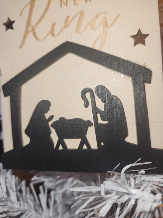 Glory to the Newborn King Wooden Tag Christmas Ornament CLEARANCE co10