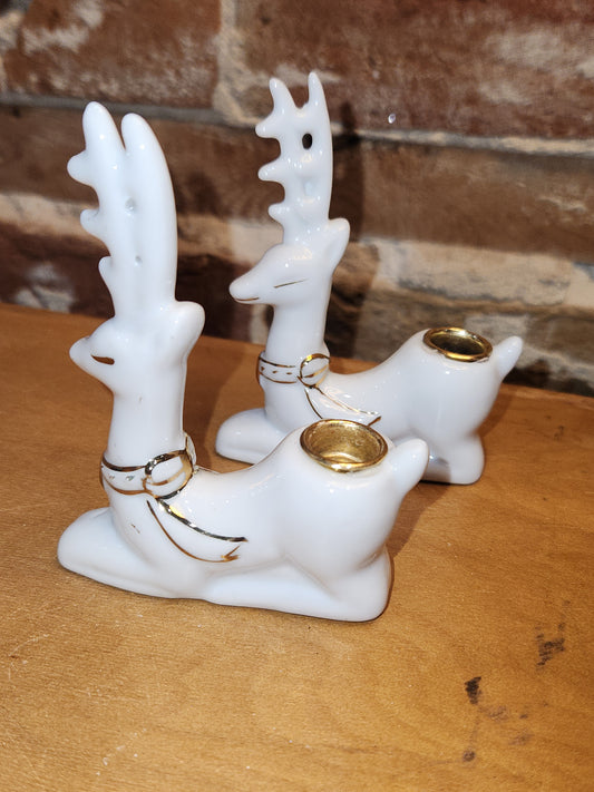 Vintage Hostess House Reindeer Candle Holder deer u68