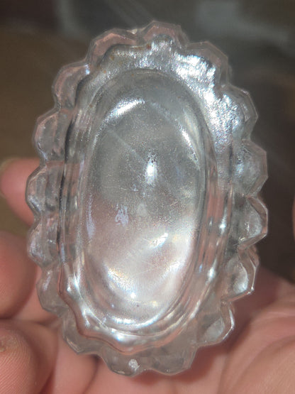 Vintage Perfume Bottle Pressed Glass Faceted Stopper with Ground or Polished Glass gl40