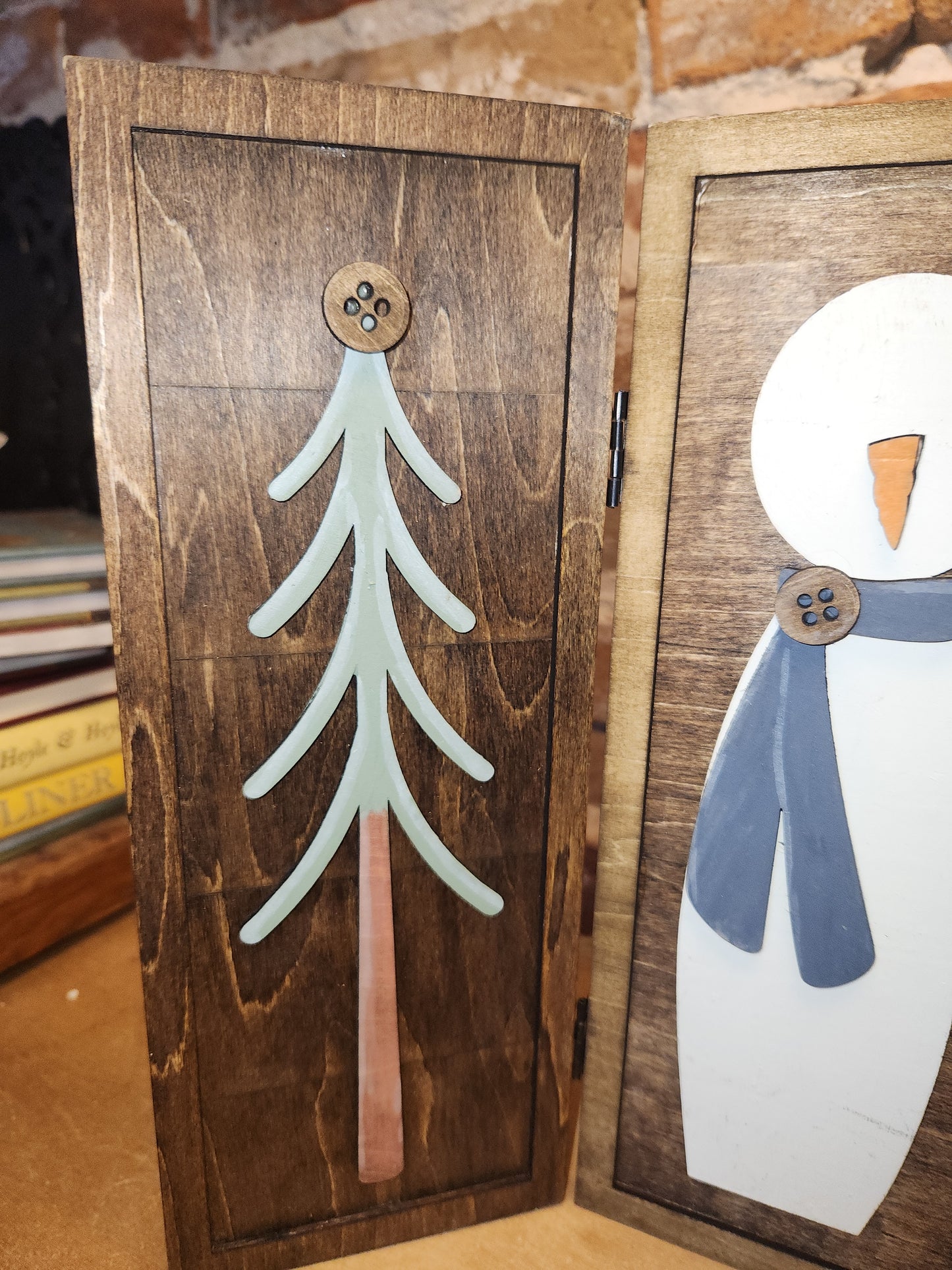 Trio Frame Decor Winter Snowman Skis 10 1/2"  tt72
