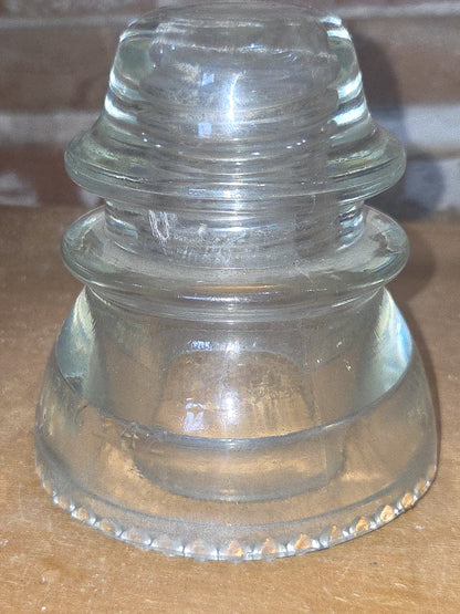 Vintage Hemingray #42 Clear Glass Insulator h642b