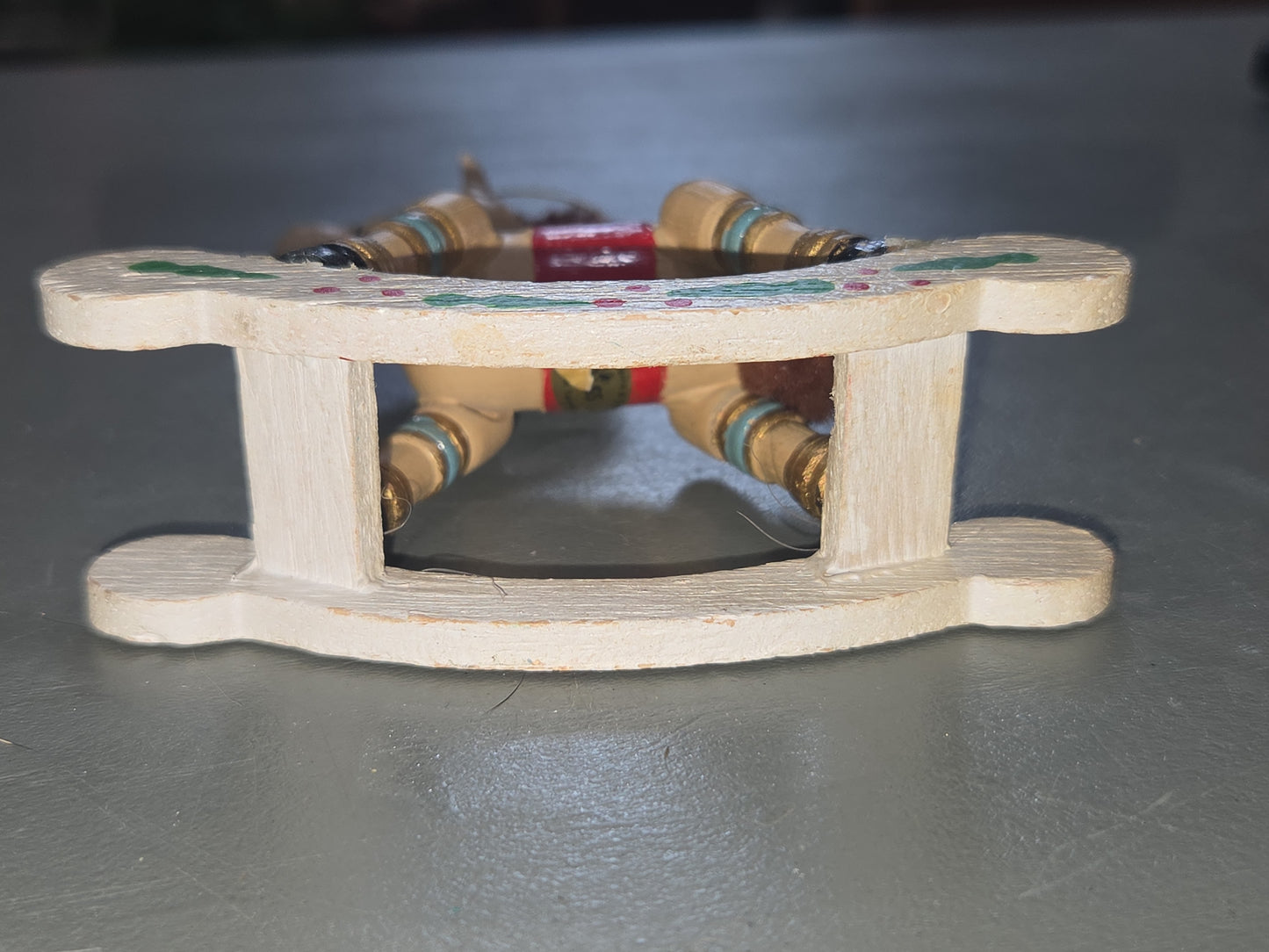 Vintage Wooden Ornaments Rocking Horses Set of 2 AS IS MCM Kitchy