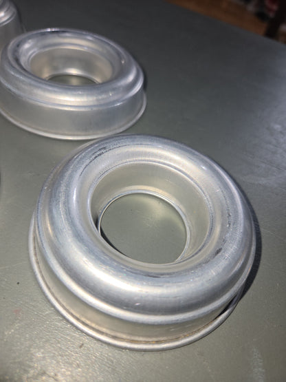 Vintage Aluminum Mini Round Ring Molds Cake, Jello, Desserts Set of 6 AS IS 3.5” bt8