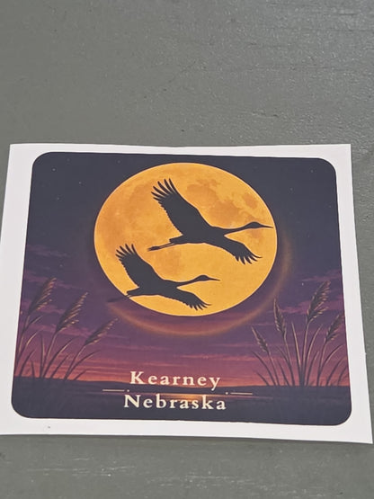 Nebraska Stickers 3" Kearney Nebraska Sandhill Cranes