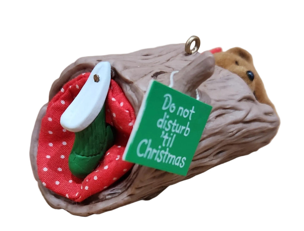 Vintage Hallmark Keepsake Ornament Do Not Disturb Bear 1985