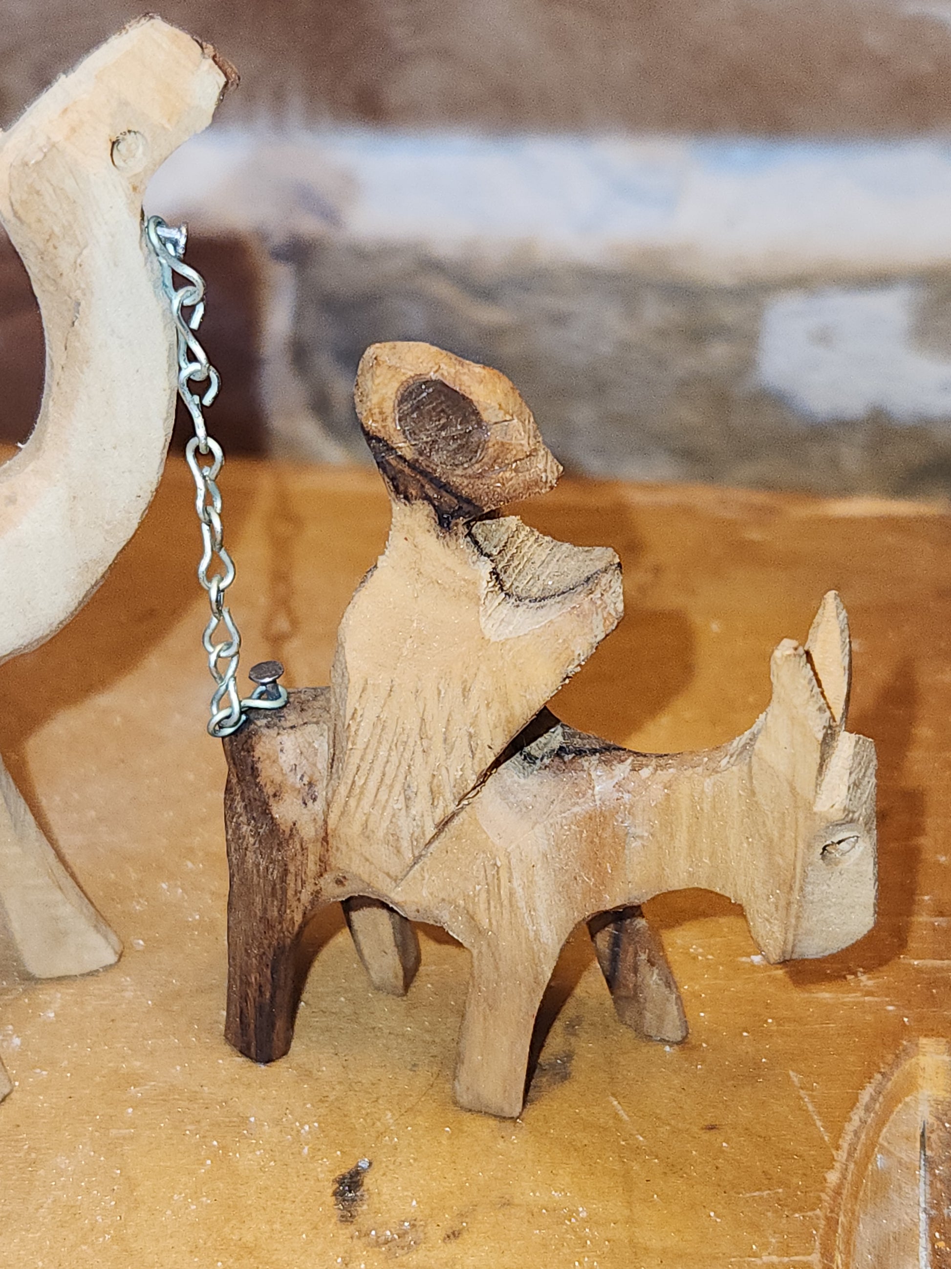 Vintage Olive Wood Hand Carved Camel Donkey Caravan nat6