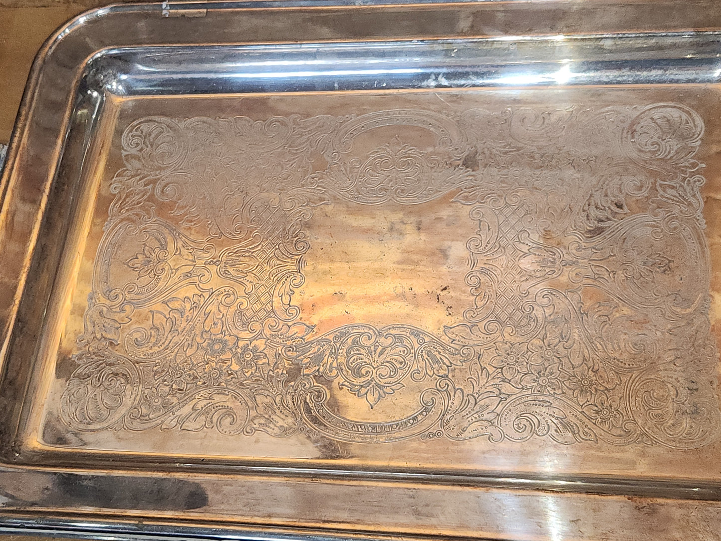 Vintage Serving Tray Leonard Silver Company Silverplated and Footed sp87