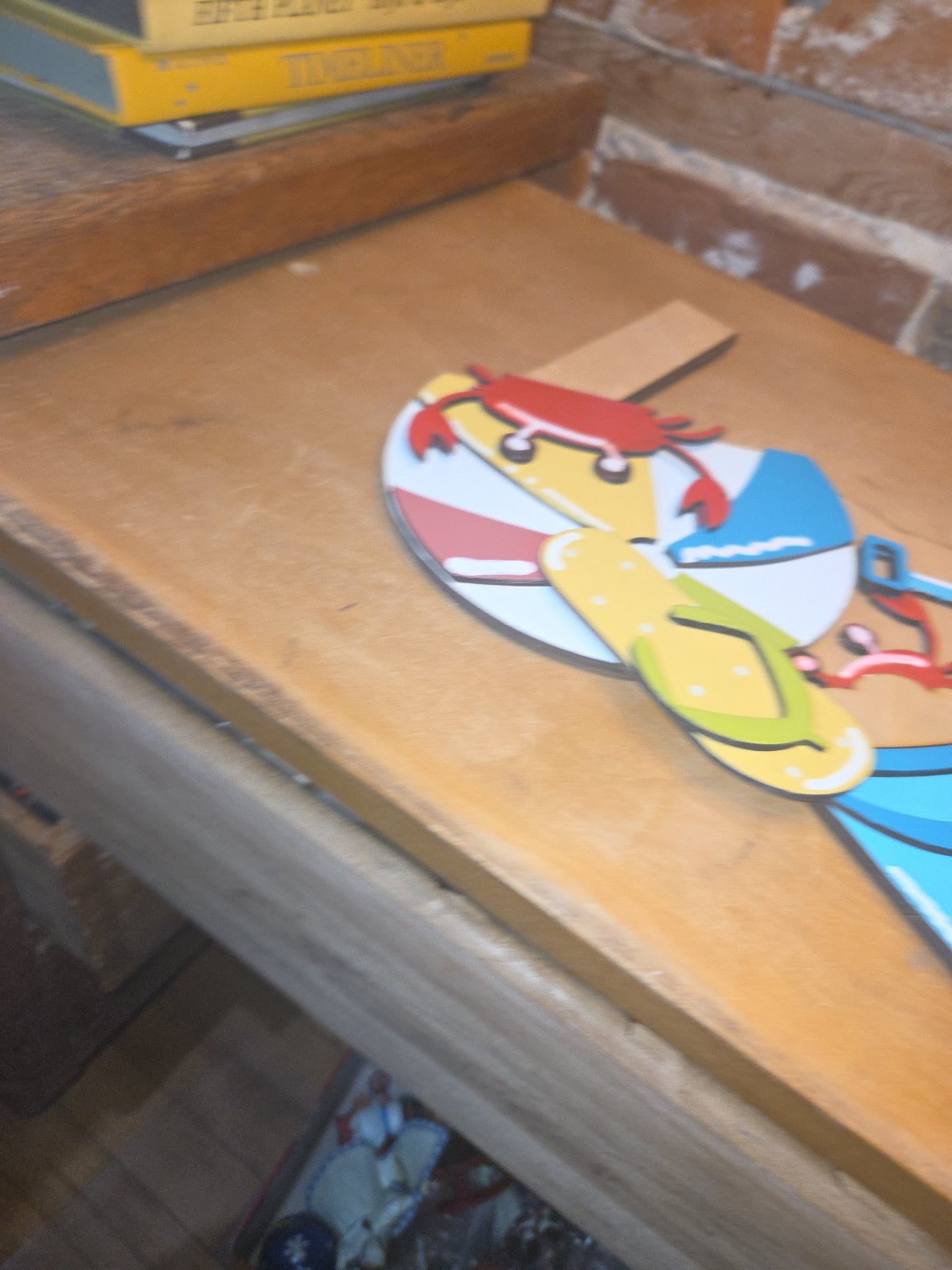 Beach Crab Summer Insert for Interchangeable Pot Spilling Door Sign *Sign Sold Seperately* dpi2