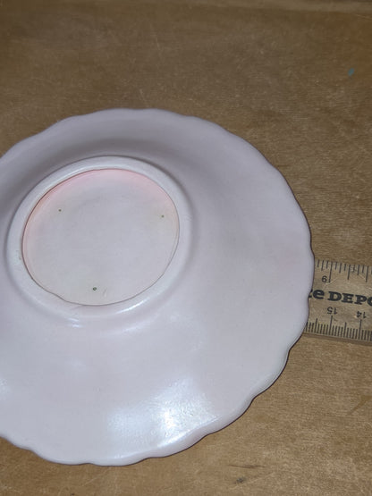 Vintage Ceramic Bisque Pitcher and Bowl 6" Tall Light Pink vp1