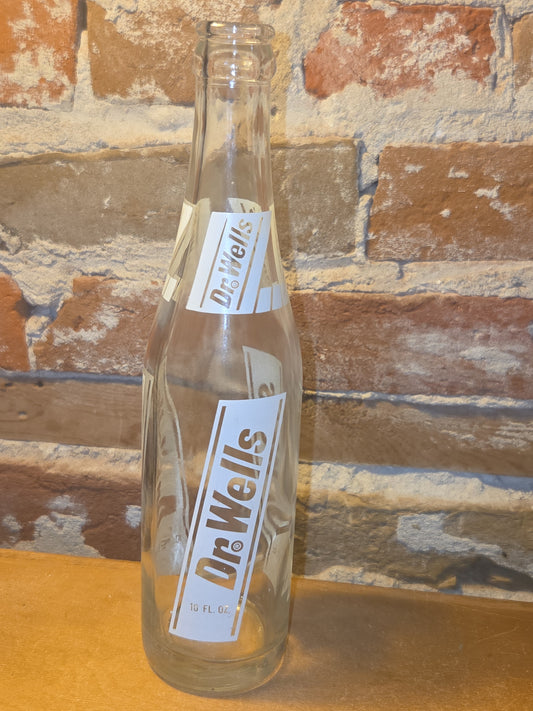 Vintage Soda Bottle Dr. Wells 10 oz Clear Glass vsb12
