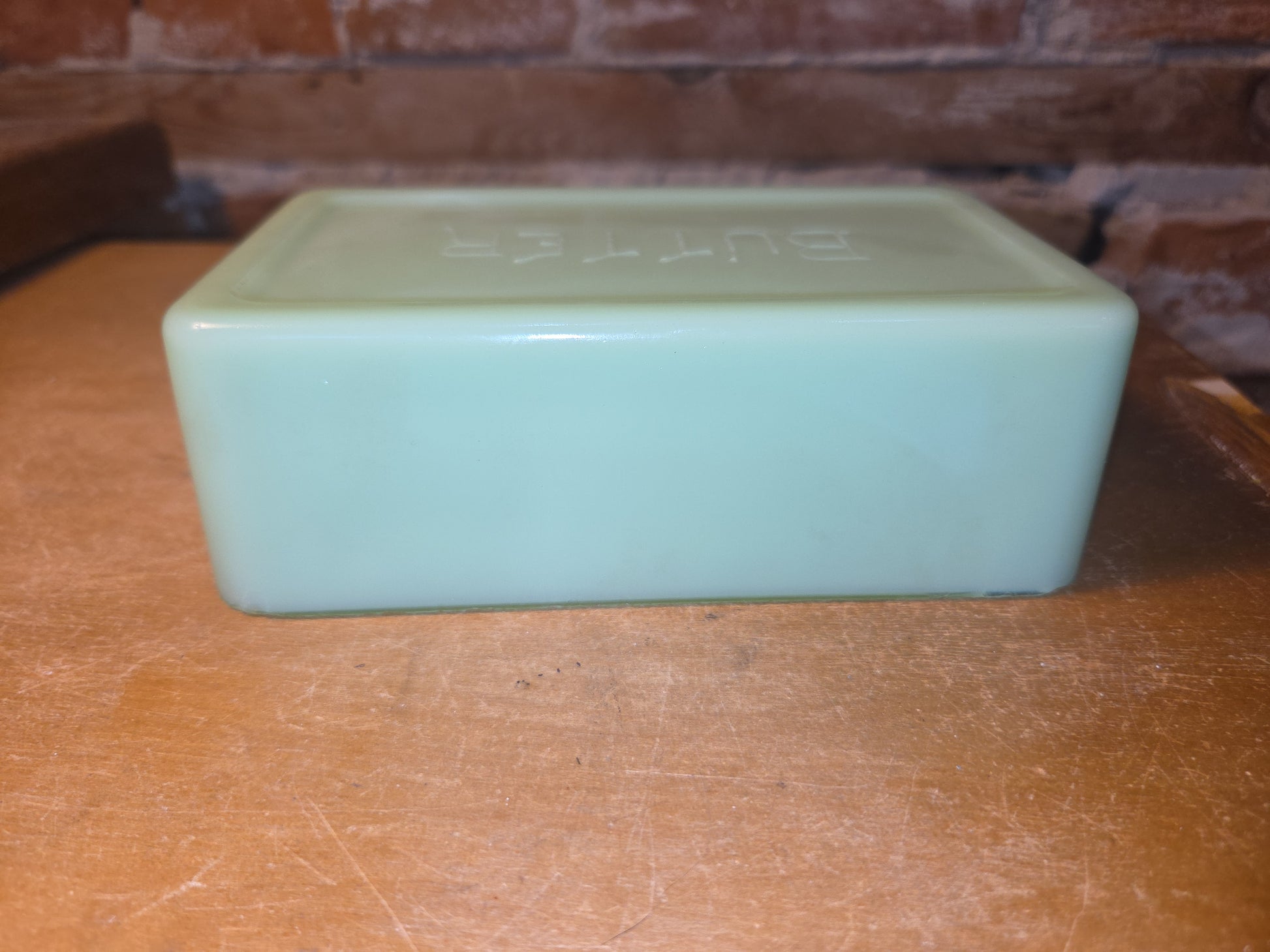 Vintage Uranium Jadeite Jeannette Butter Cover Only AS IS Chips vug66