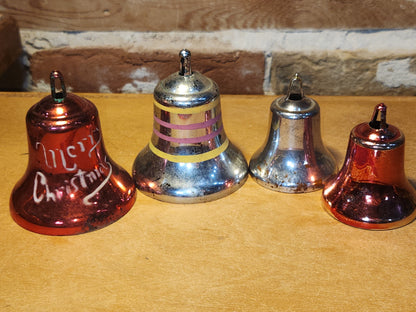 Vintage Hard Plastic Bells Unmatched Set of 4 AS IS bel8