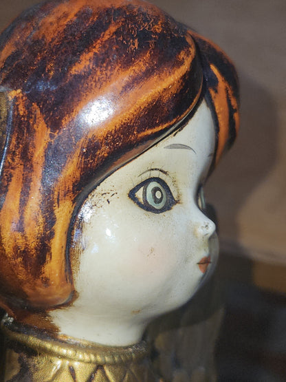 Vintage Big Eyed Angel Molded or Paper Mache 10 3/4" ag7