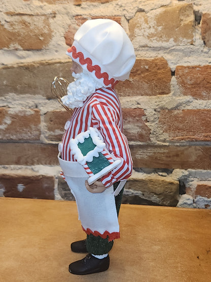 Ashland Christmas Collectible Baker Santa Figurine Gingerbread House Whisk candy Cane