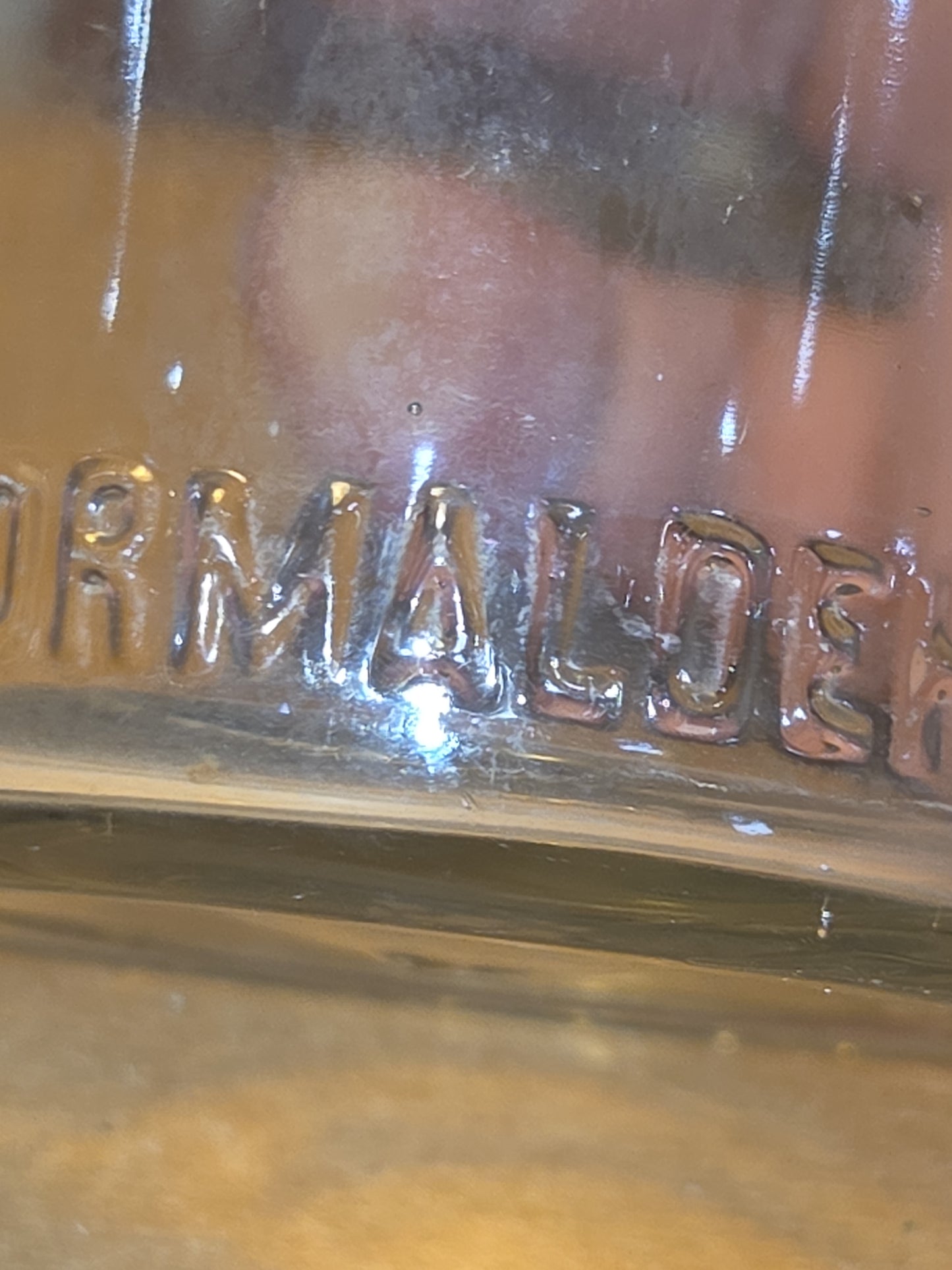 Vintage Medicine Bottle Amboy Formaldehyde Cleveland Perth Clear Glass vmb02