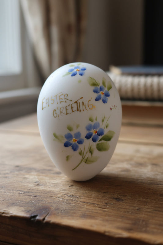 Antique Victorian Glass Blown Easter Egg Hand Painted AS IS eeg6