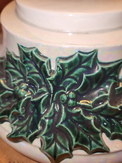 Vintage Ceramic Christmas Tree Base 1970s Iridescent Pearl NOTE: Base only