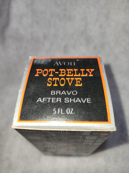 Vintage Avon Pot-Belly Stove Bravo After Shave EMPTY Original Box av655