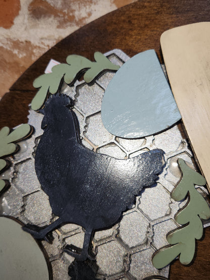 Chicken and Chicken Wire Insert for Interchangeable Pot Spilling Door Sign *Sign Sold Seperately* pi37