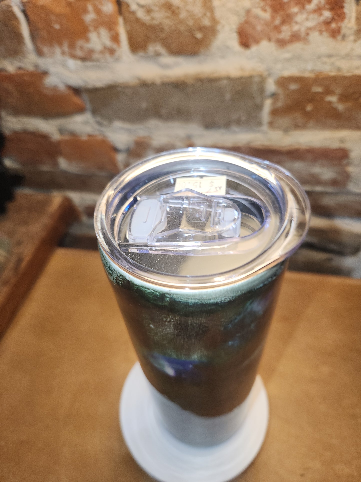20 ounce stainless steel, Insulated, alcohol ink art Tumbler Copper Teal Blue White AS IS CLEARANCE ai7