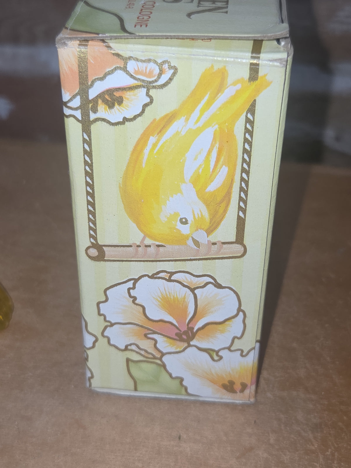 Vintage Avon Golden Notes Canary Moonwind Cologne in Box Yellow Bird