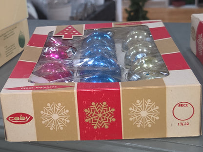 Vintage Box of Coby Glass Ornaments BO04