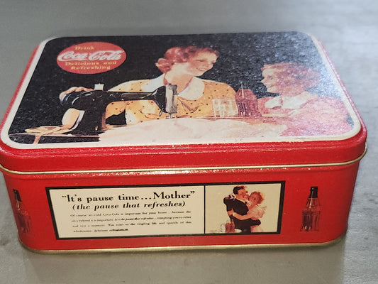 Vintage Coca-Cola Tin It's Pause Tim Mother Seamstress 1993 Coke cct51