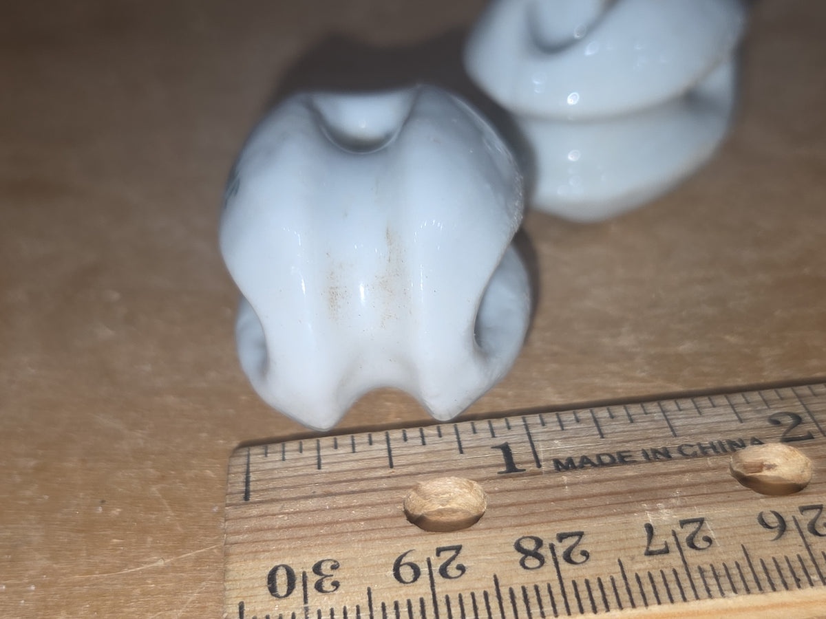 Vintage Small White Ceramic Porcelain Egg style Insulator Set of 3 Japan vi9