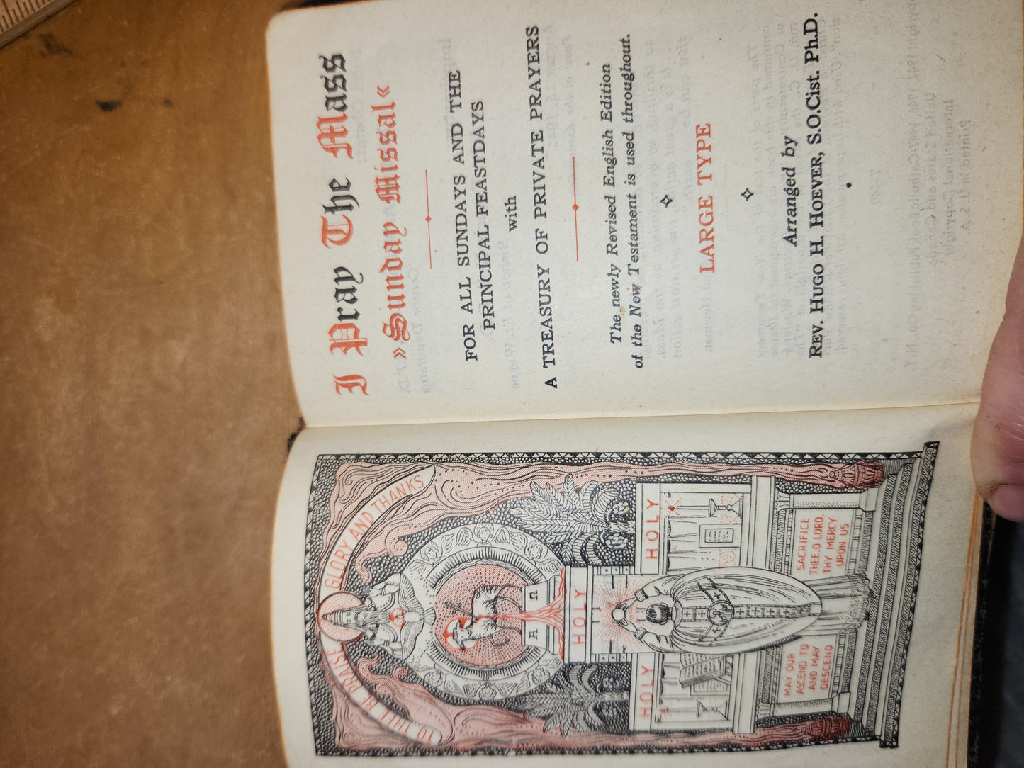 Vintage "I Pray The Mass" Sunday Missal by Father Hoever 1947 vb01