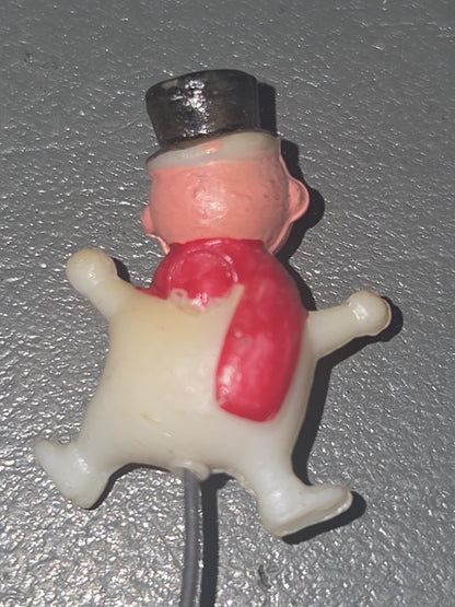 Vintage Miniature Christmas Floral Picks Snowman Santa Angel Set if 4 vc9