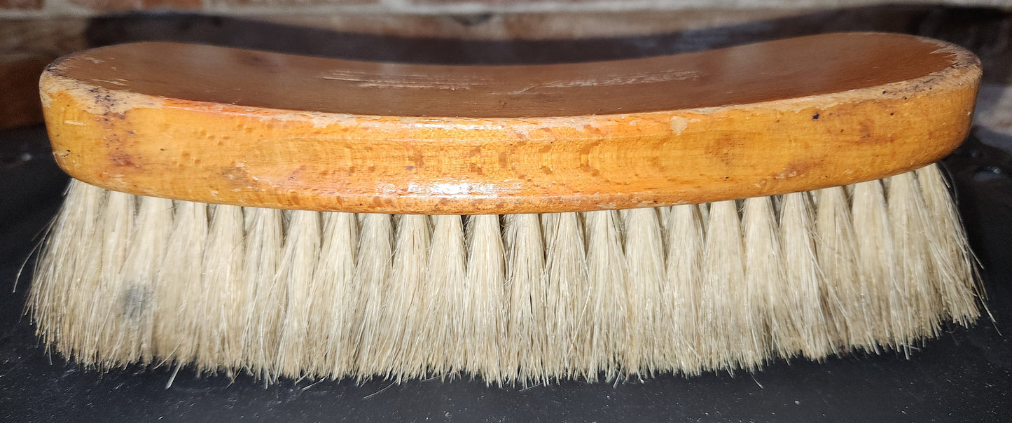 Vintage Wooden Shoe Polish Brush OXCO Walker 100% Sterilized Blond Horsehair Bristles