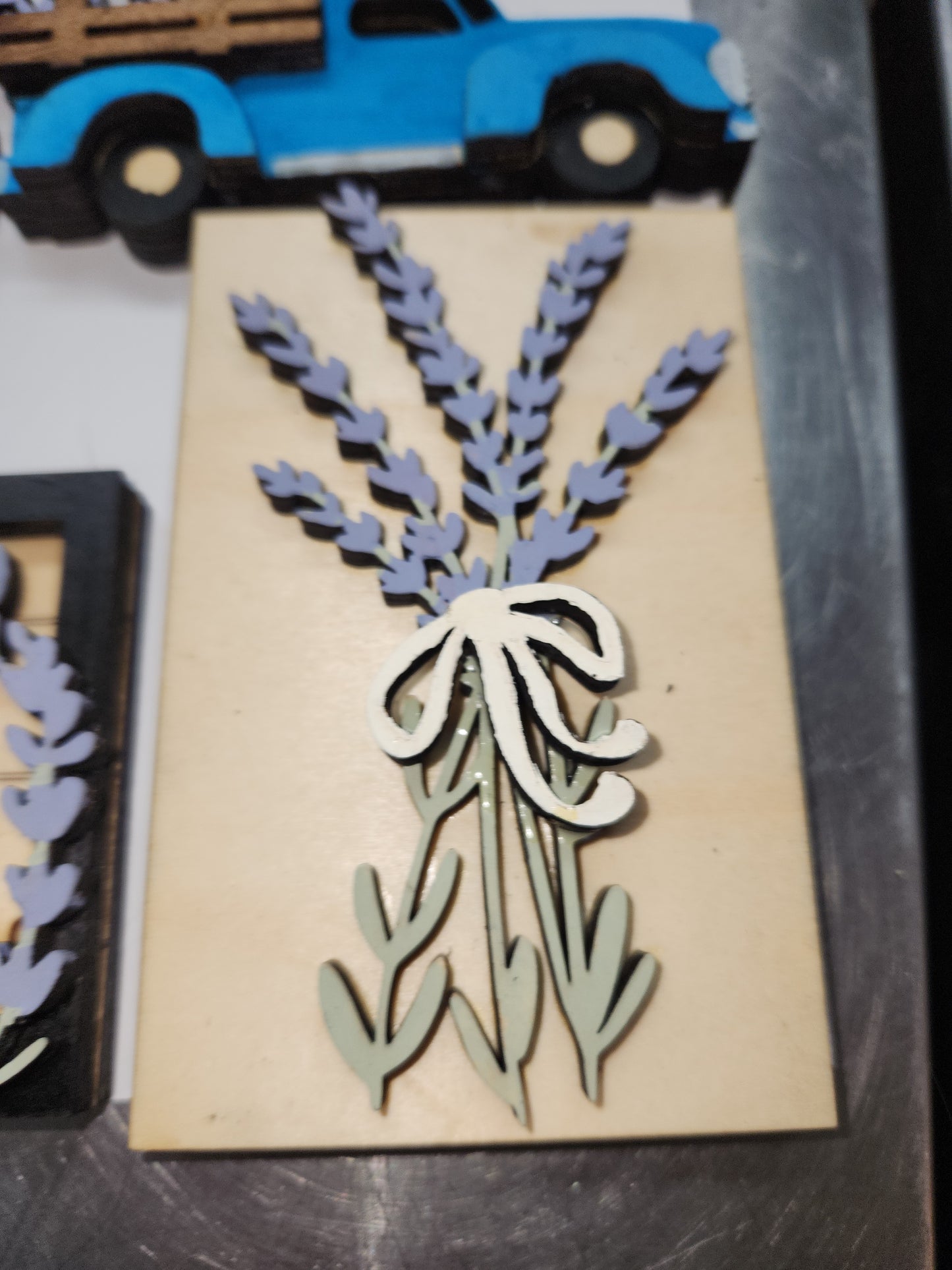 Tier Tray Decorations Handcrafted Lavender Fresh Cut Lavender Lavender Market Blue Truck ttl1
