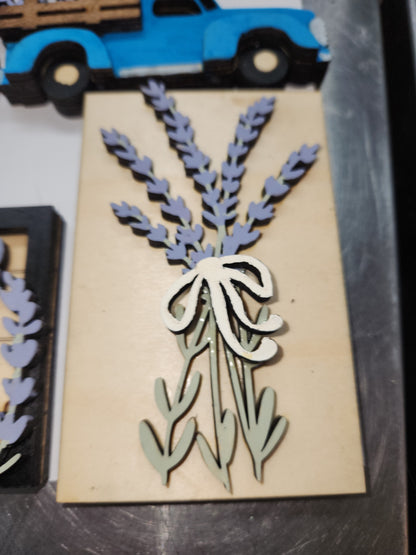 Tier Tray Decorations Handcrafted Lavender Fresh Cut Lavender Lavender Market Blue Truck ttl1